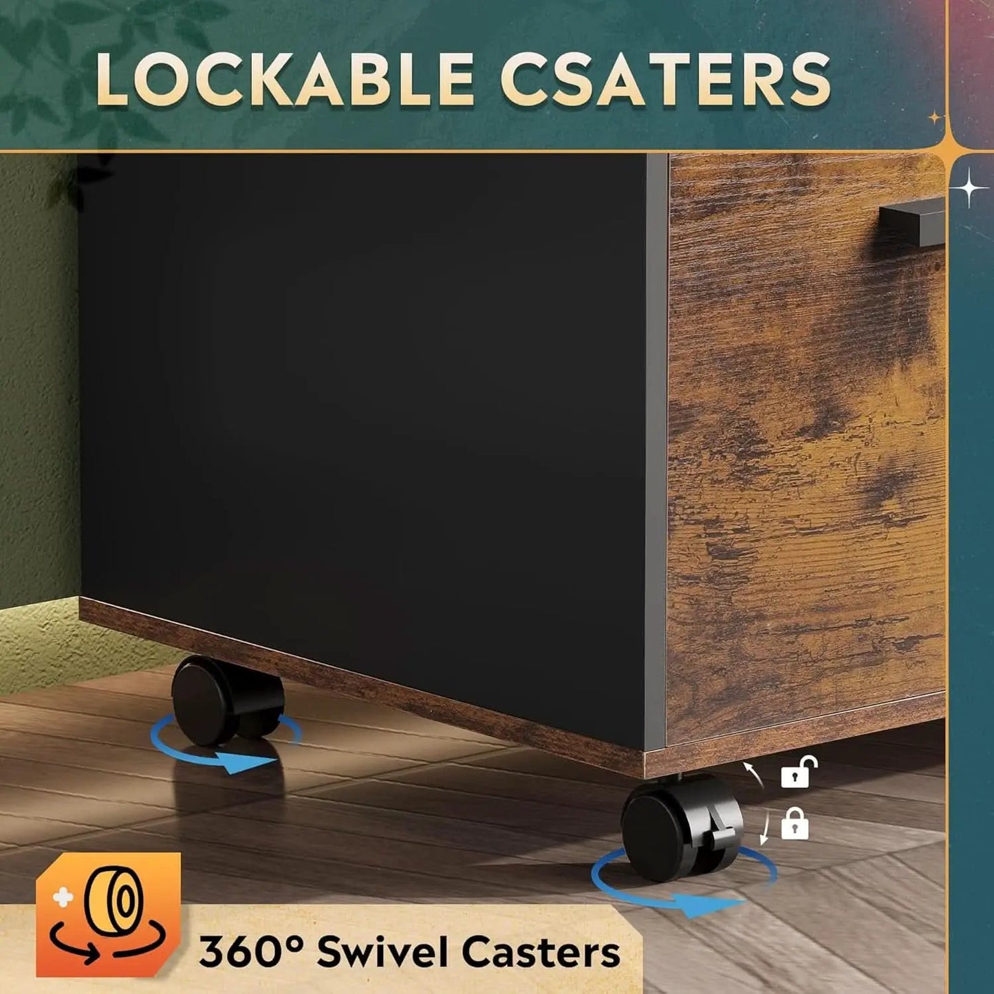 3 Drawer Wood File Cabinet With Lock For Home Office from PriceLows™