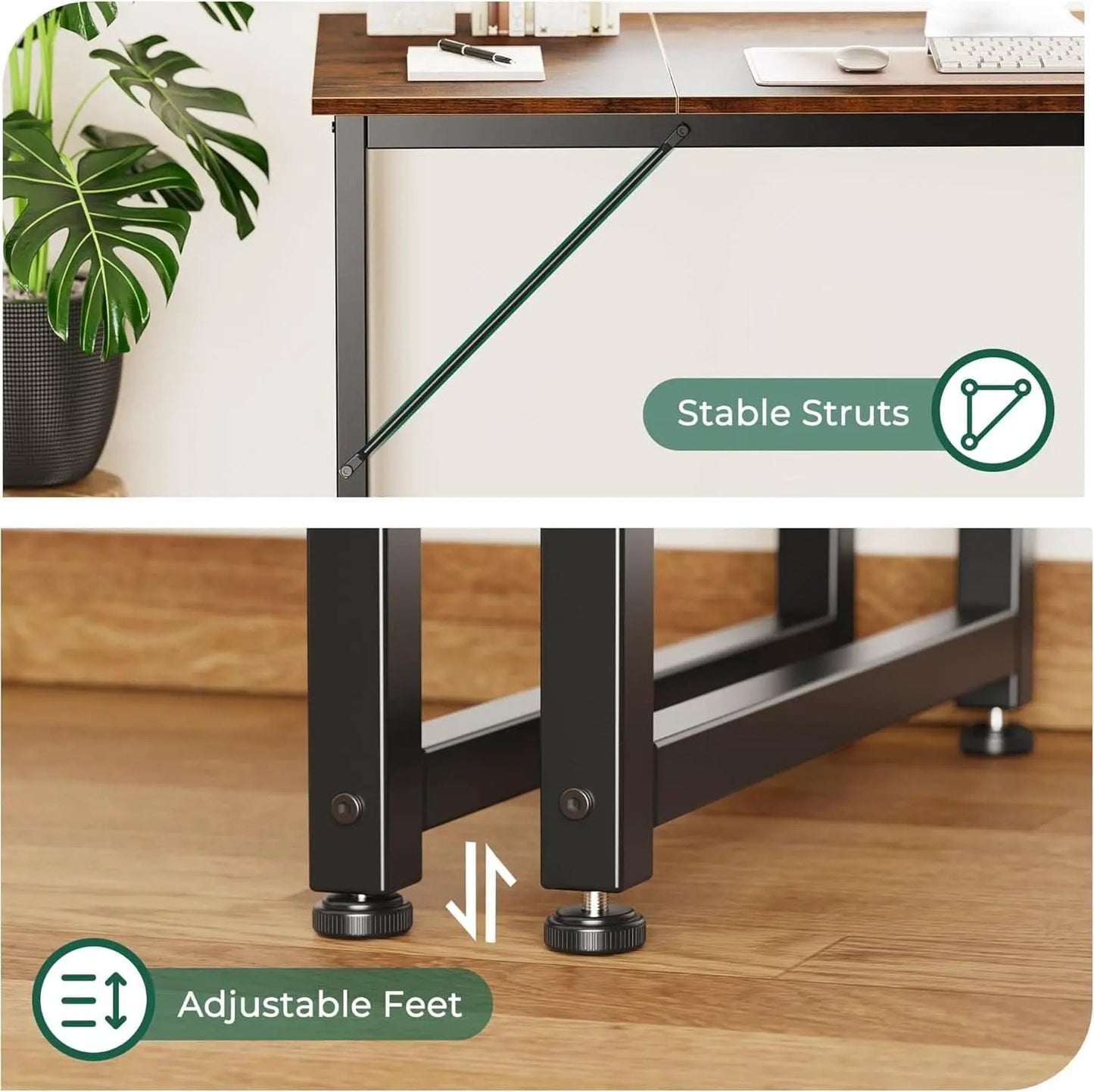 Rustic Brown 80 Inch Computer Desk For Home Office from PriceLows™