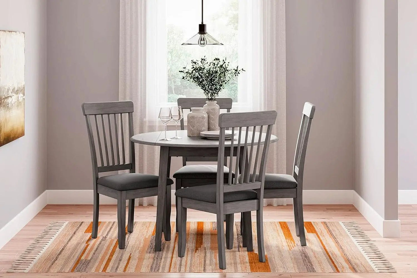 Shullden Gray Spindle Back Dining Chairs Set Of 2 from PriceLows™