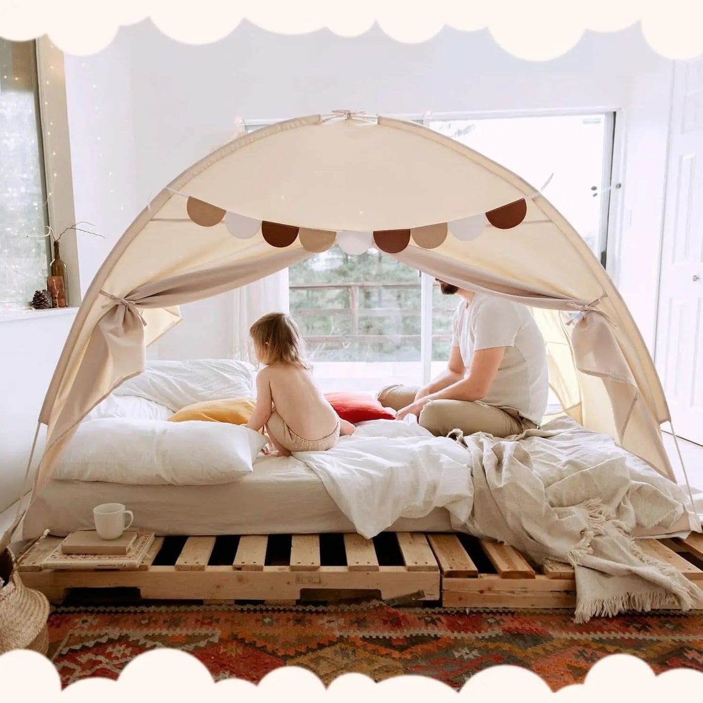 Full Size Bed Canopy Tent Blackout Polyester Cotton from PriceLows™