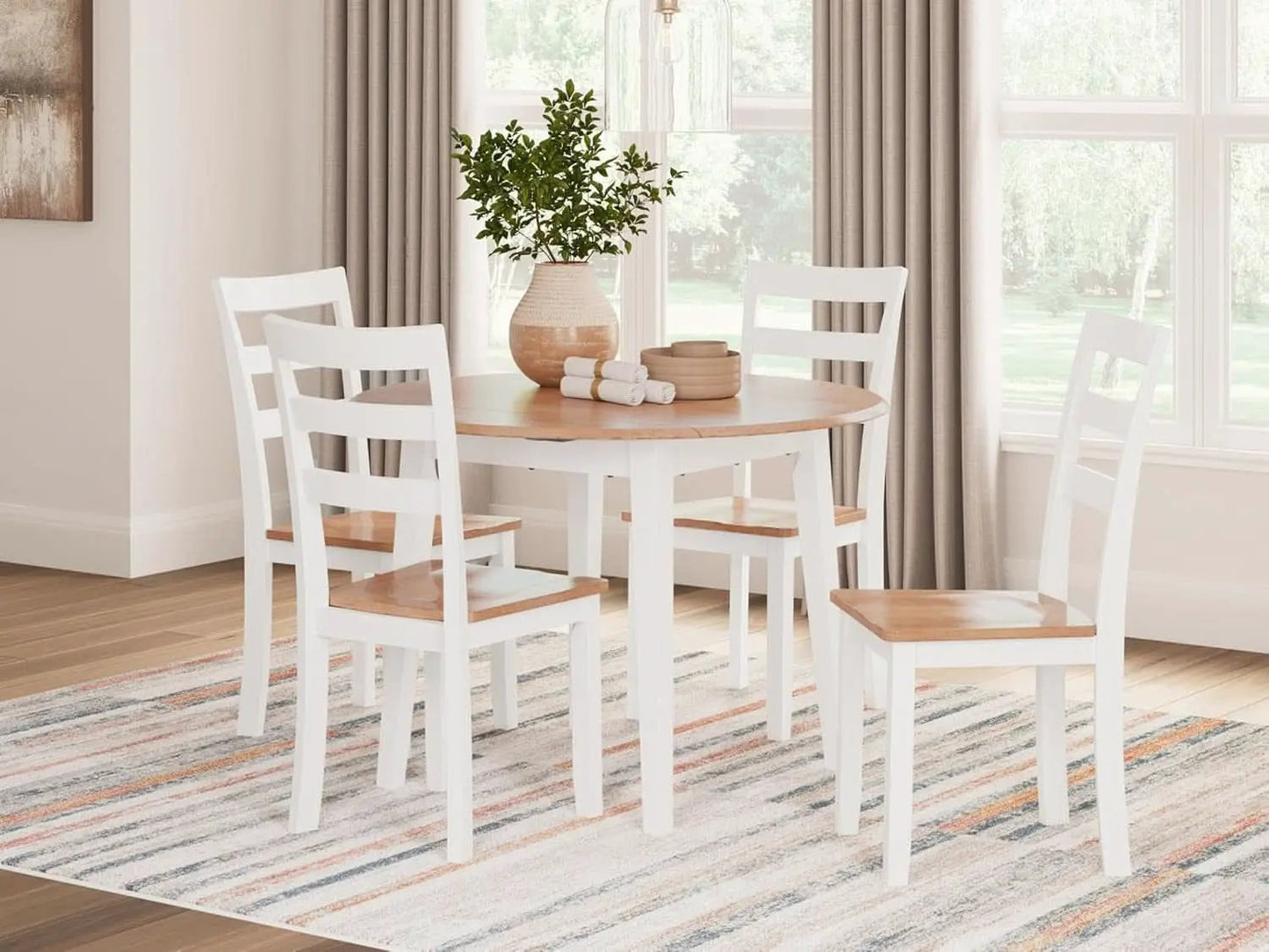 Gesthaven Solid Wood Frame Dining Chair Set White Natural from PriceLows™