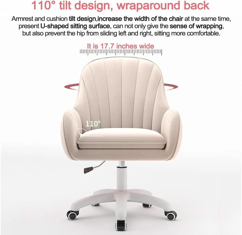 Velvet Mid Back Office Chair With Adjustable Height from PriceLows™