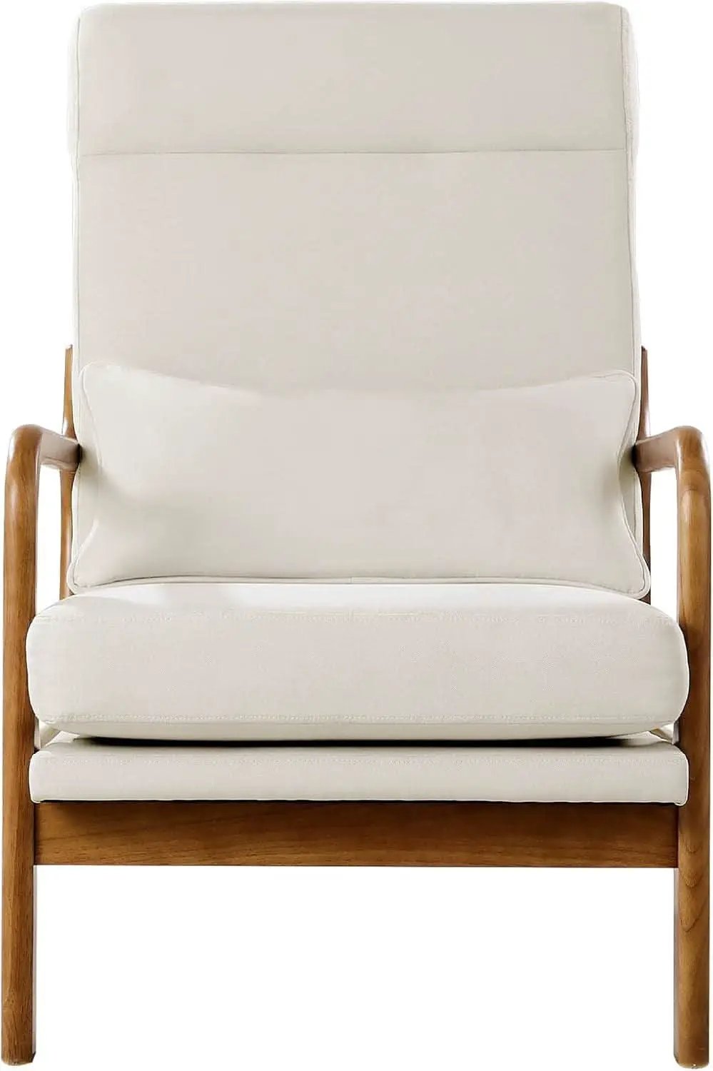 High Back Mid Century Linen Accent Chair For Living Room from PriceLows™