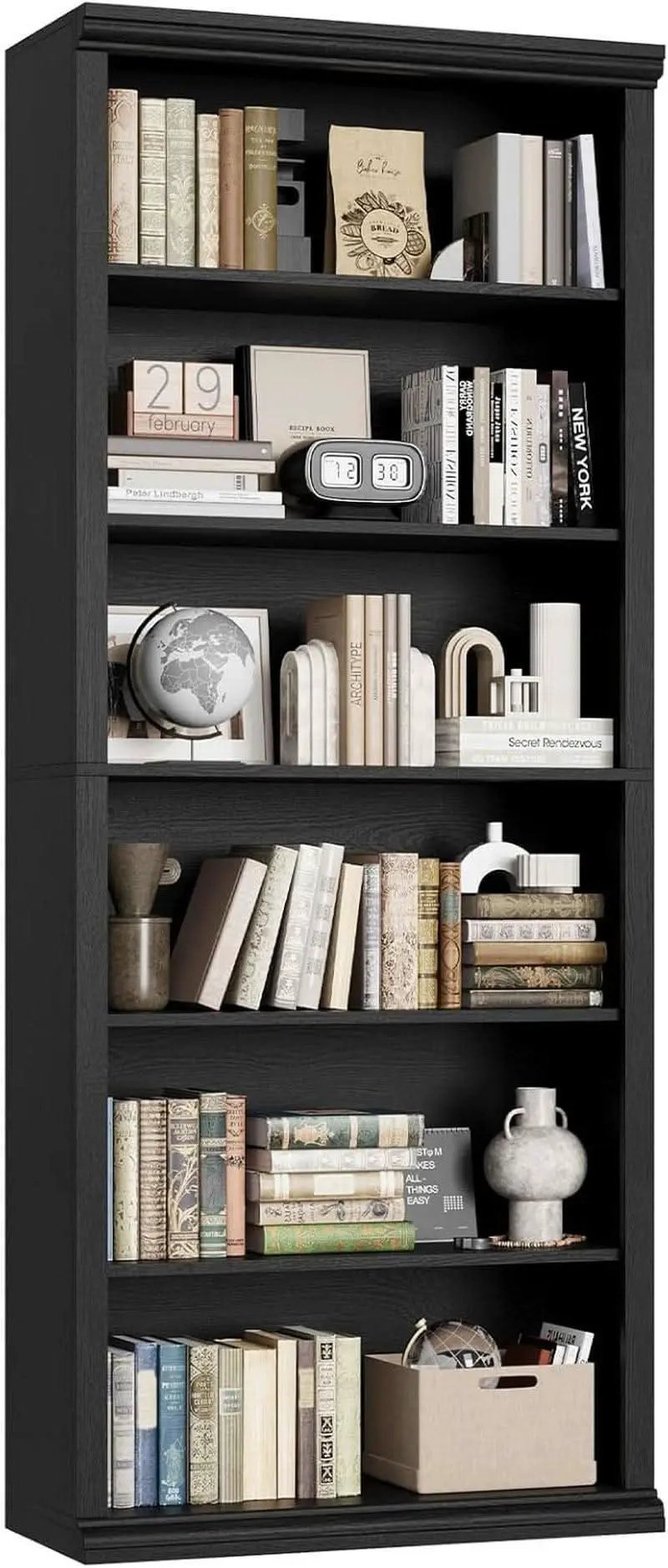 28 Inch Wide Tall Bookcase With Six Tiers For Home Office Storage For Living Room Organization from PriceLows™
