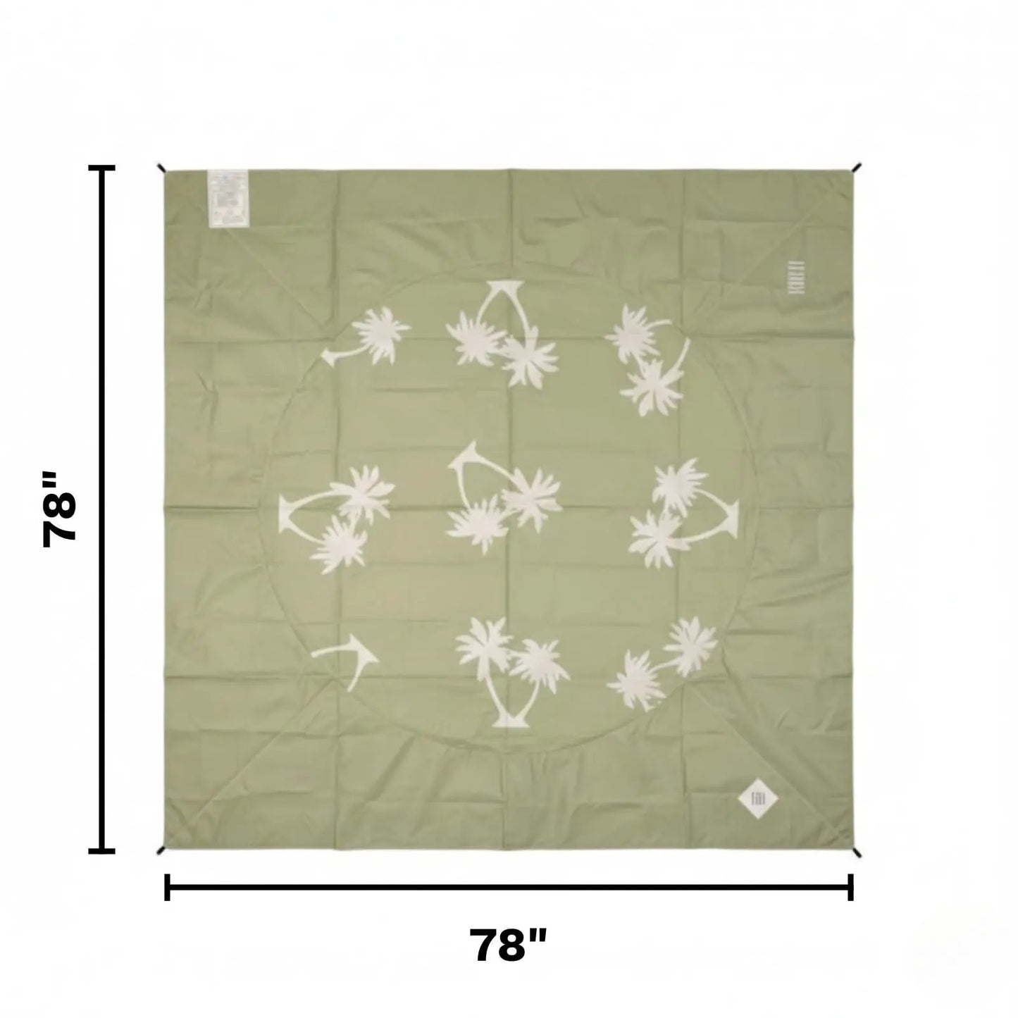 Baby Beach Splash Mat Green, 1 Piece, 78.74 x in Waterproof Polyester Portable Foldable from PriceLows™