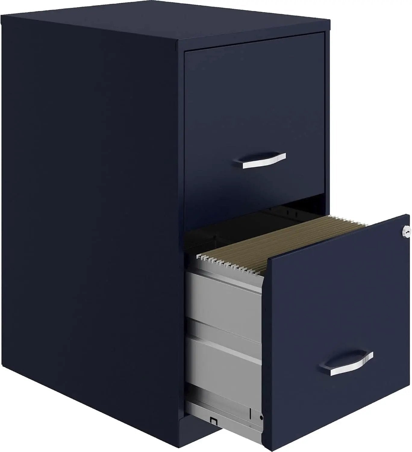 Navy Two Drawer File Cabinet With Smooth Glide Drawers, 14.2 By 18 By 24.5 Inches from PriceLows™