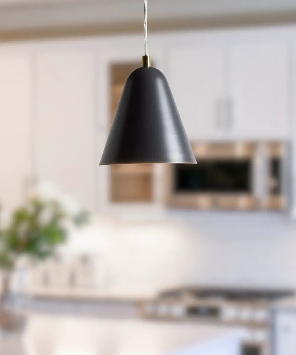 Scandinavian Mini Pendant Light | 7 Inch Wide | Black Metal Finish