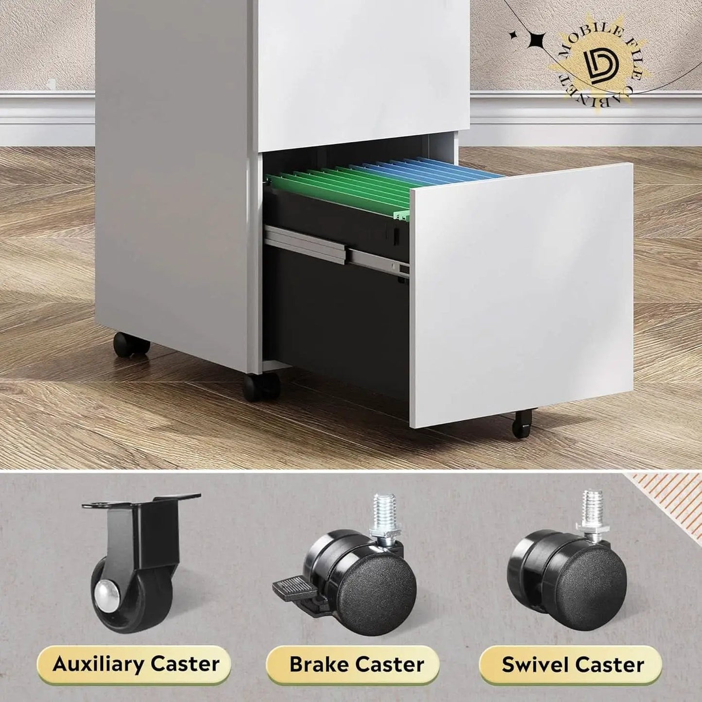 Locking 2 Drawer File Cabinet For Home Office Metal Under Desk Fully Assembled With Smooth Full Extension Slides from PriceLows™