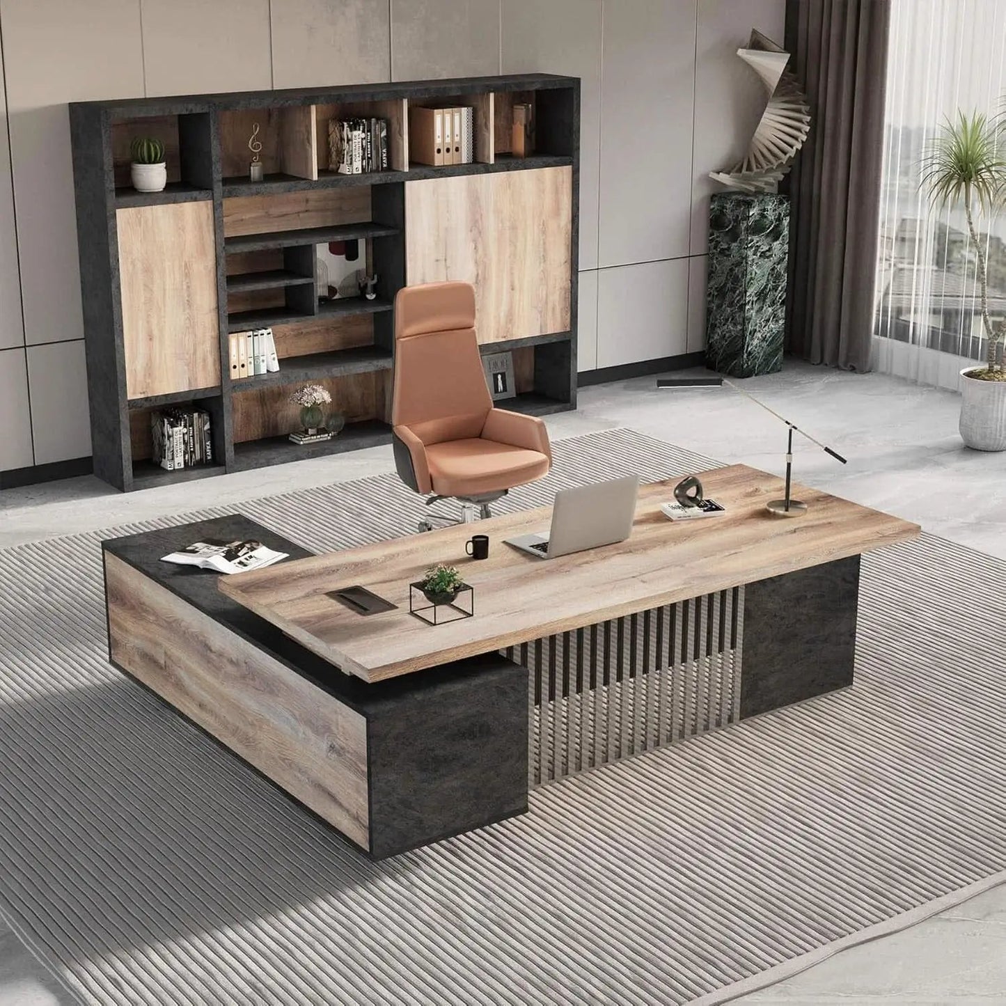 Spacious Executive Desk With Ample Storage Drawers from PriceLows™