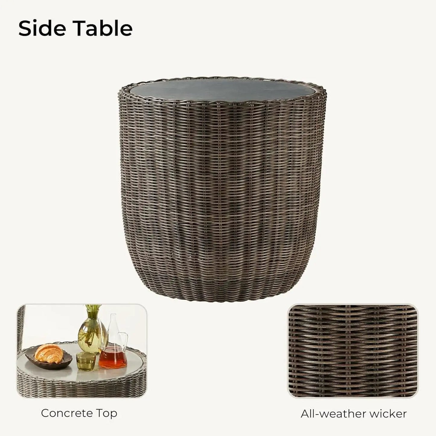 Outdoor Rattan Bistro Set With Comfortable Removable Cushions from PriceLows™