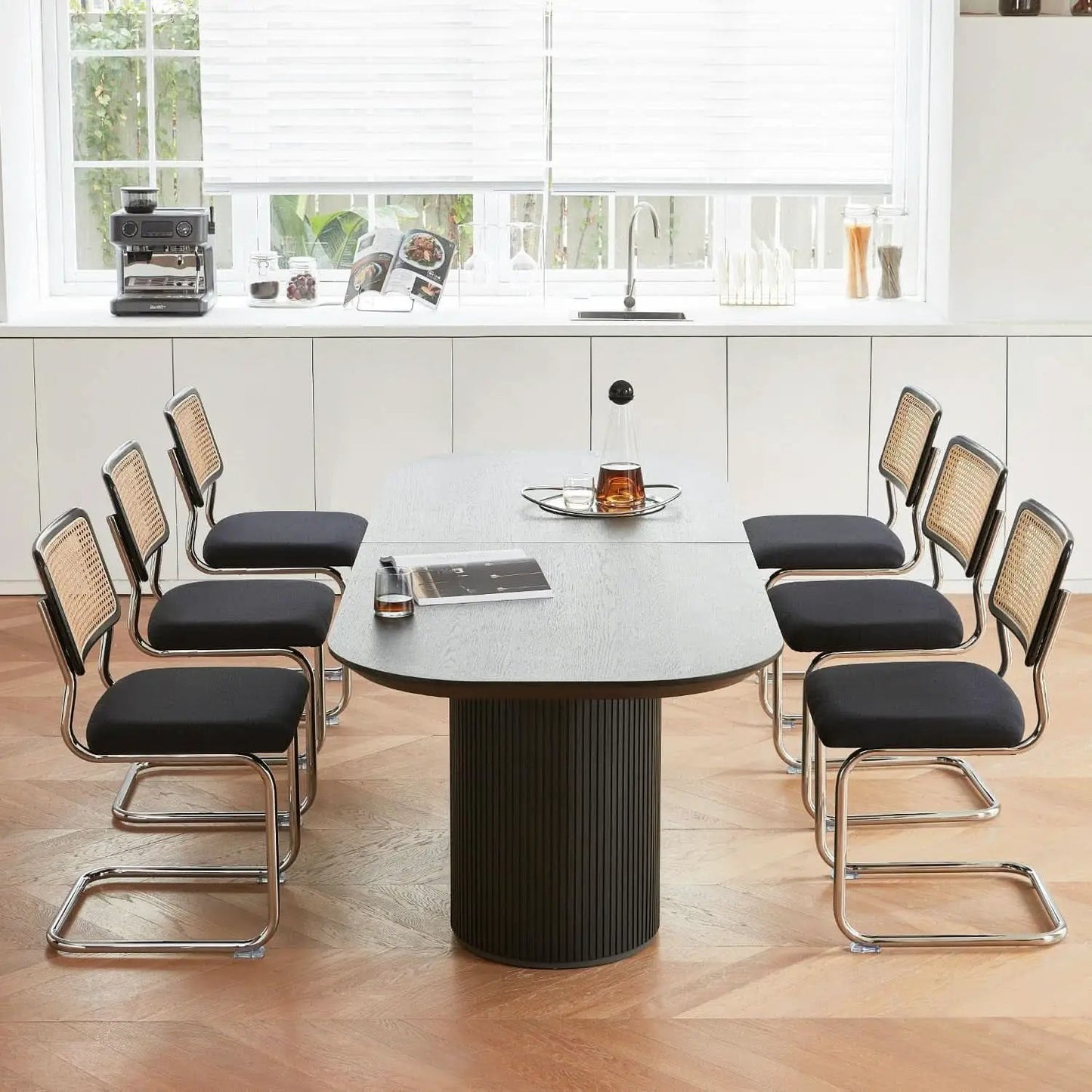 Black Chrome Rattan Midcentury Cesca Dining Chairs from PriceLows™