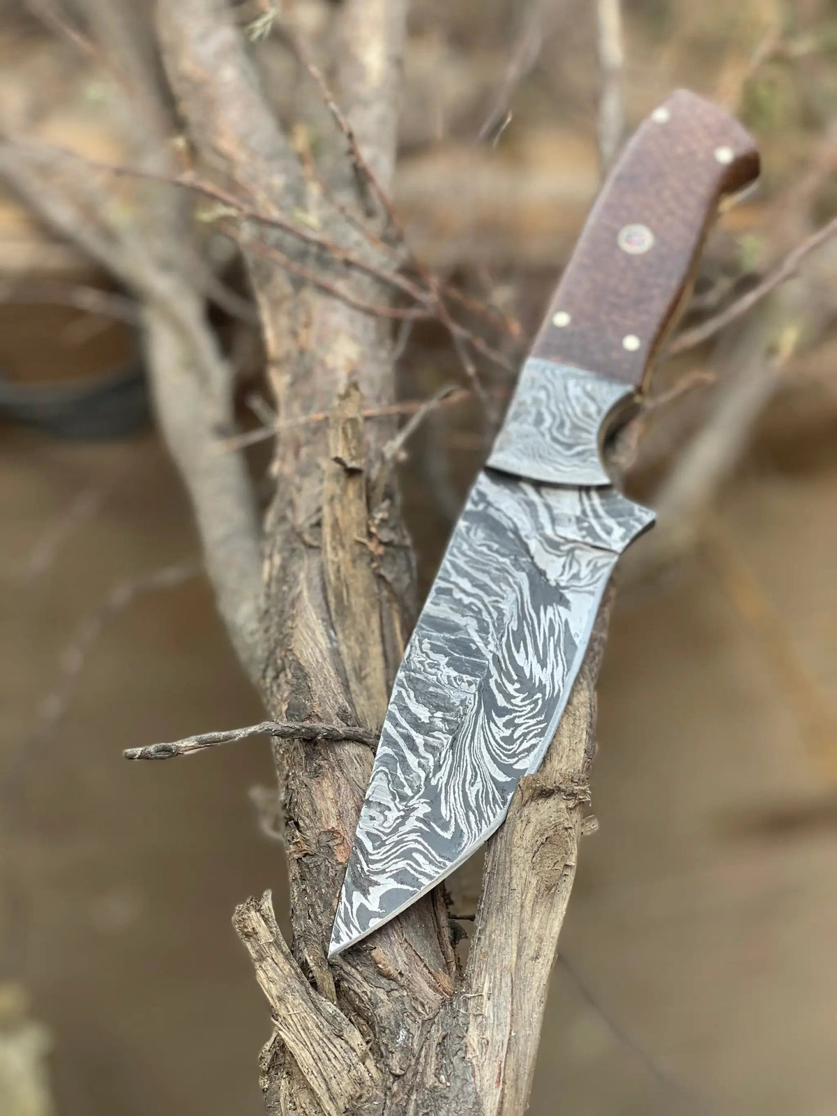 Damascus Bushcraft Knife Hunting, Camping, Survival, Collectors Knife. Groomsmen | Hunting & Survival Knife | Home Use | Home