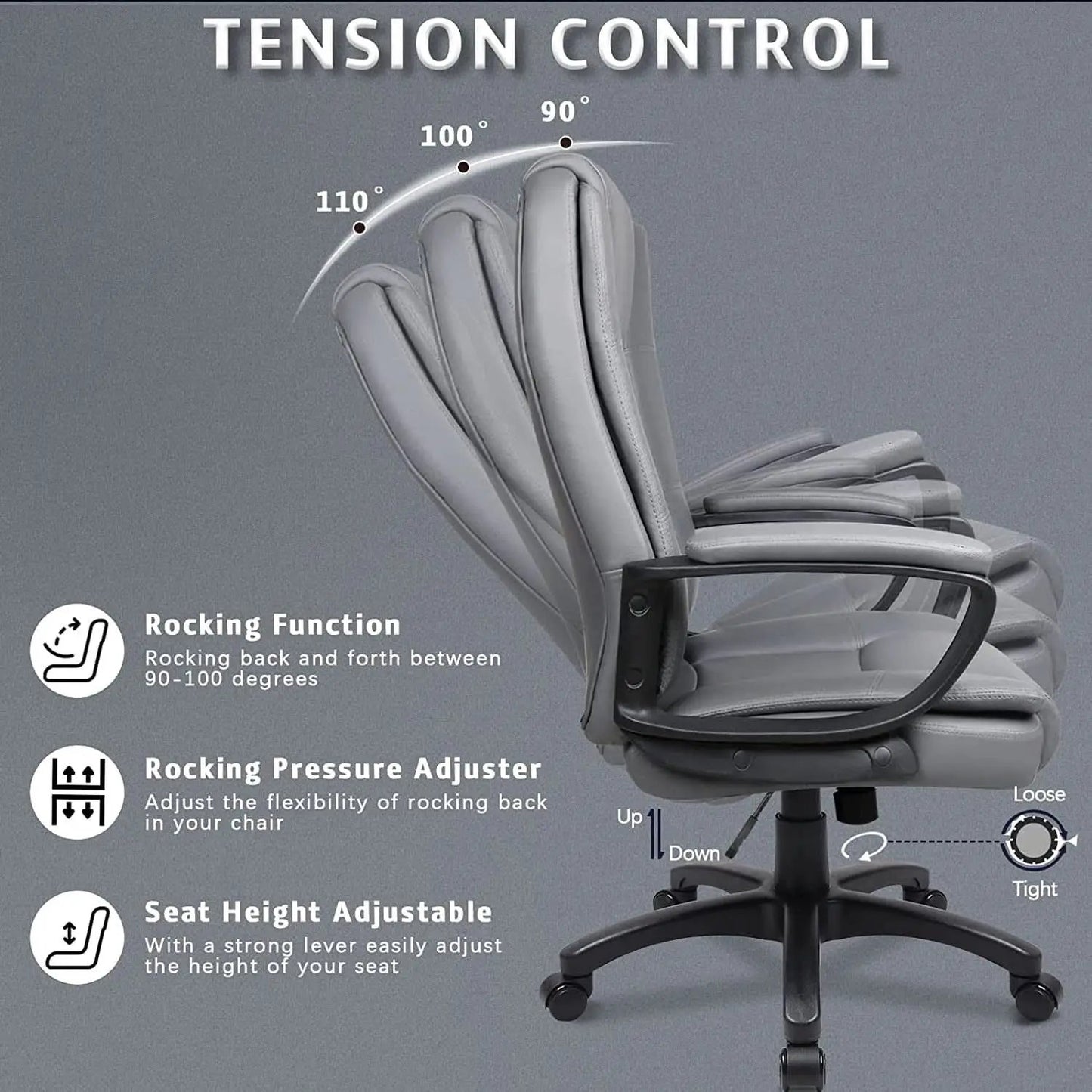 Ergonomic High Back Office Chair For Long Seating, Big Tall from PriceLows™