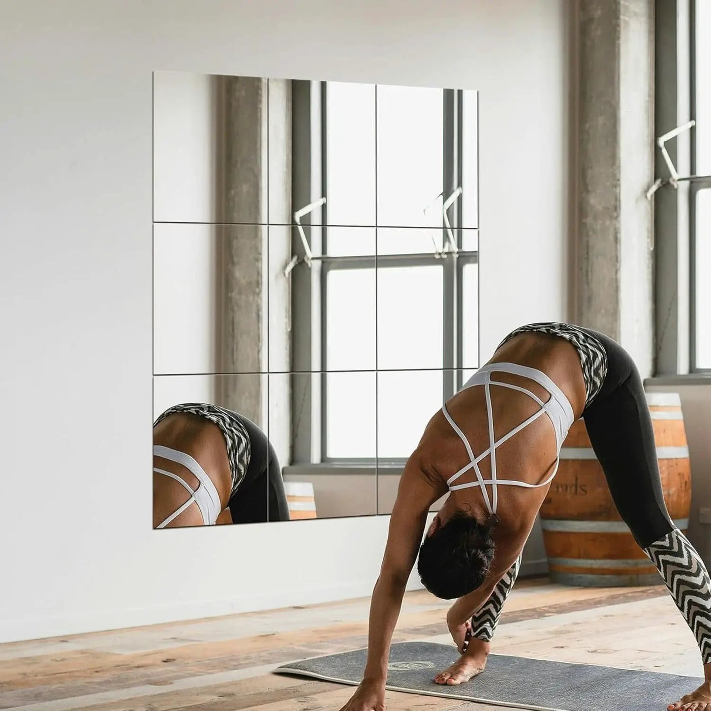 Frameless Full Length Mirror Tiles 16x12 Inch Wall Set from PriceLows™