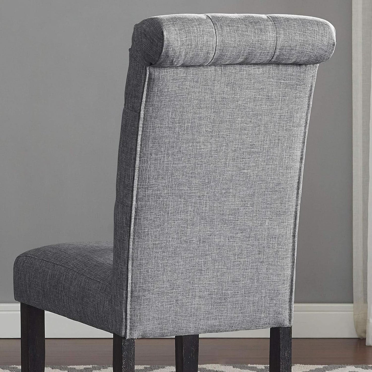 Leviton Gray Solid Wood Tufted Dining Chair Set Of 2 from PriceLows™