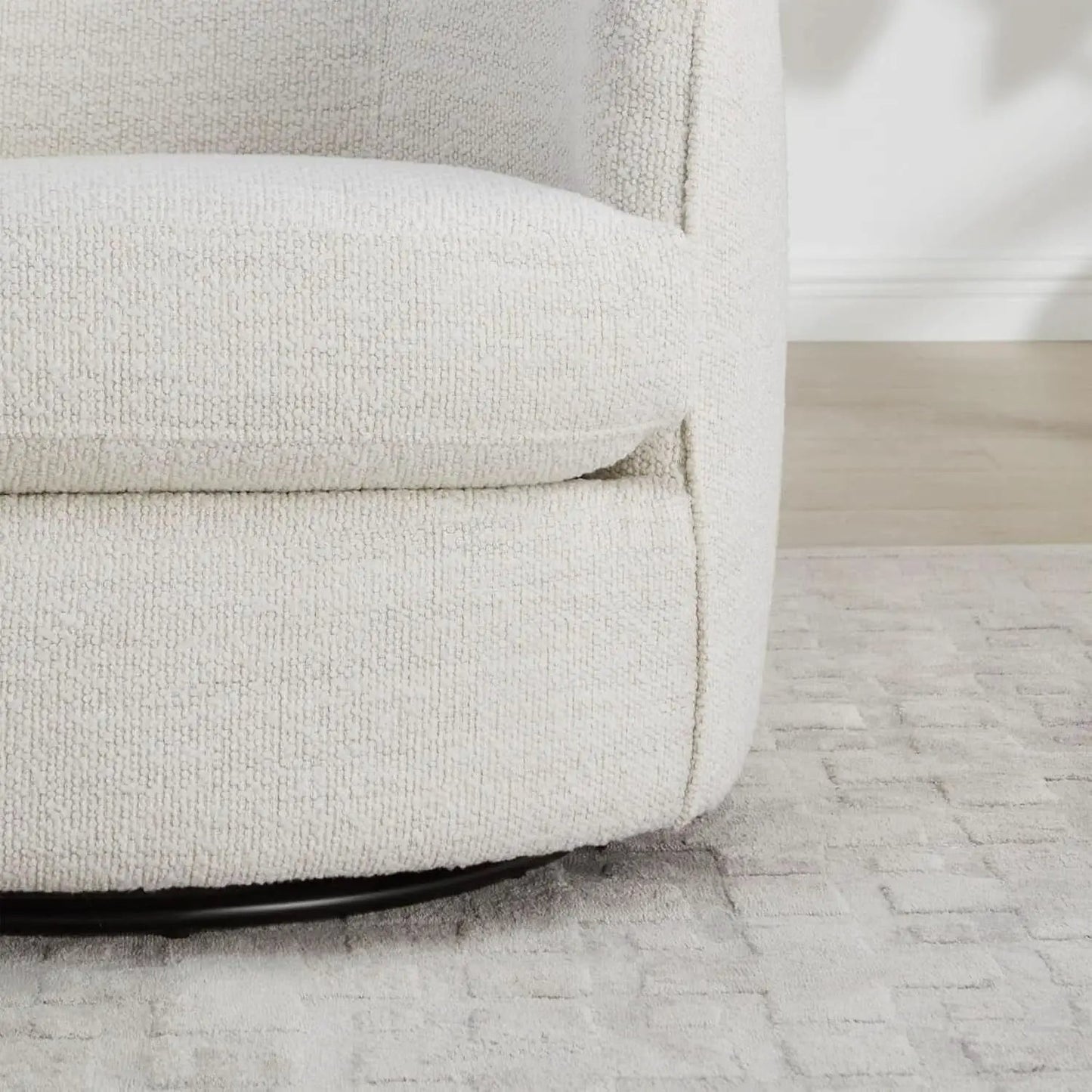 Swivel Barrel Chair Cream Upholstered Fully Assembled from PriceLows™