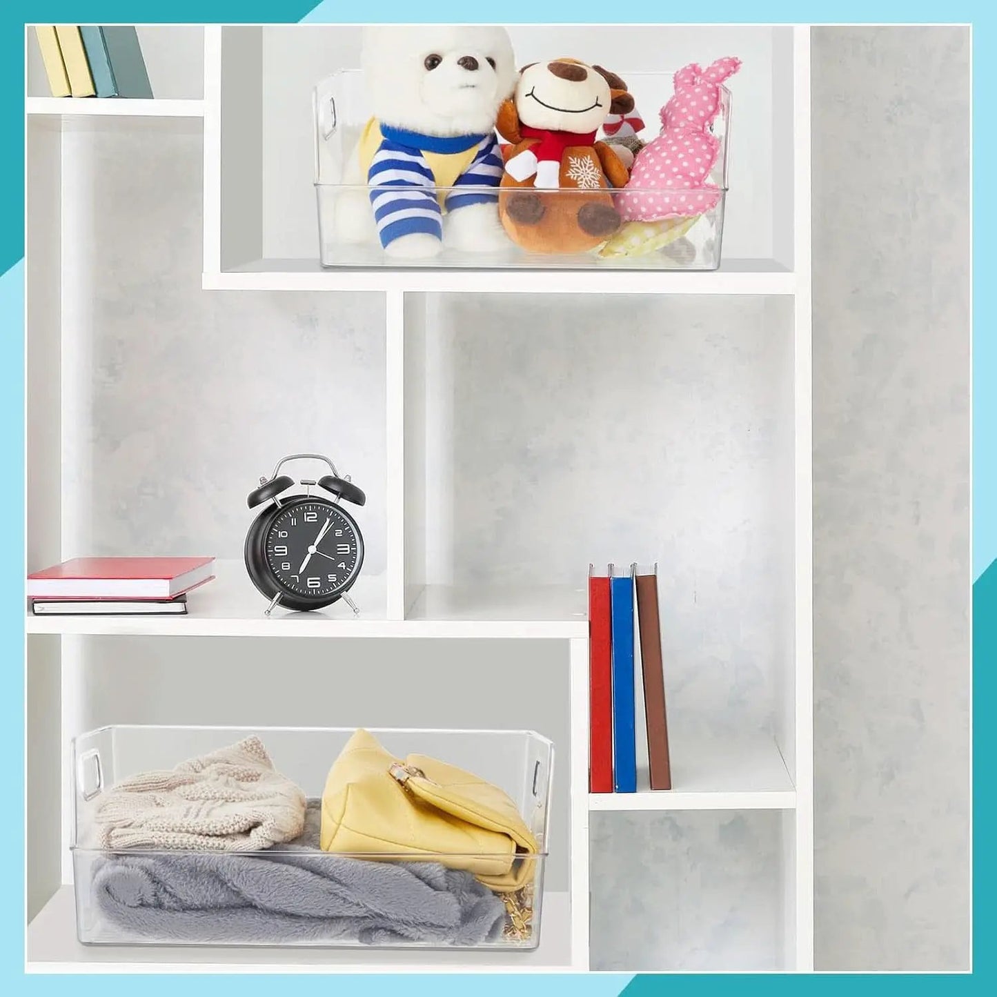 4 Pack Clear Large Book Display Case 13 X 8.5 X 5.9 Inch Stackable With Handle from PriceLows™