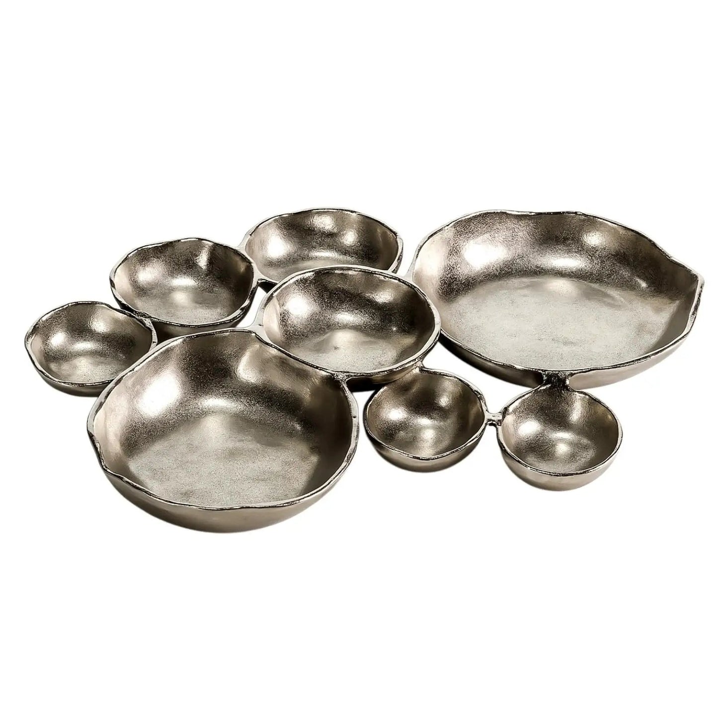 Cluster Decorative Bowls, Bright Silver Brass - Decoration, Snack Tray Bowl from PriceLows™
