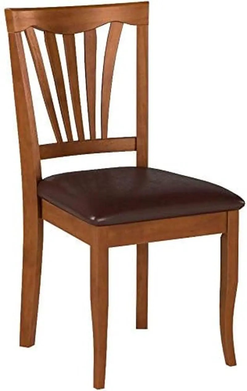 Avon Dining Chairs Set Of 2 Saddle Brown Faux Leather Upholstered Wood from PriceLows™