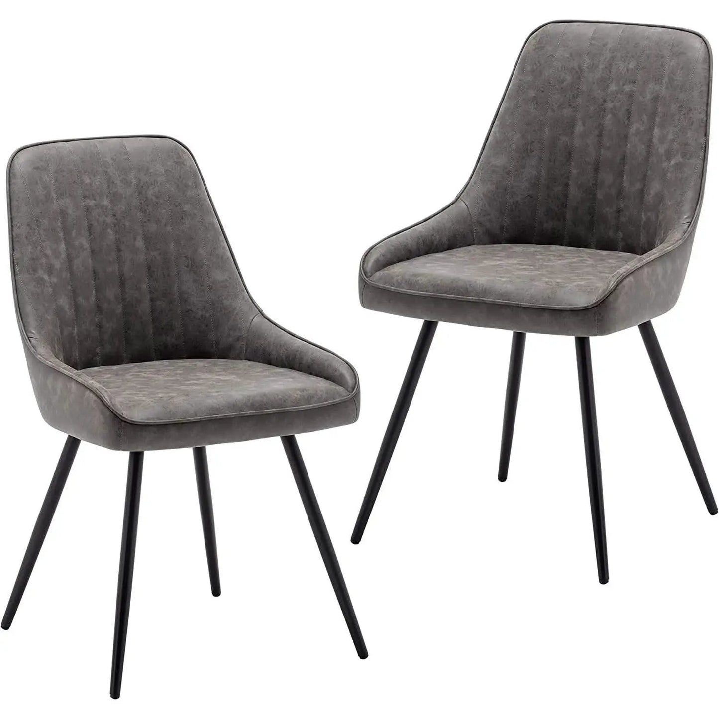 Modern Faux Leather Dining Chairs Set Of 2 Armless Metal Legs from PriceLows™