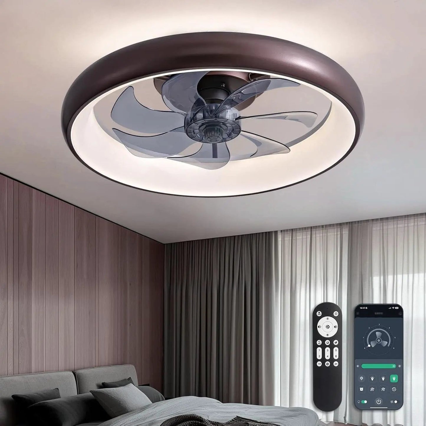 20 Inch Ceiling Fan With Dimmable Led Lights And Remote from PriceLows™
