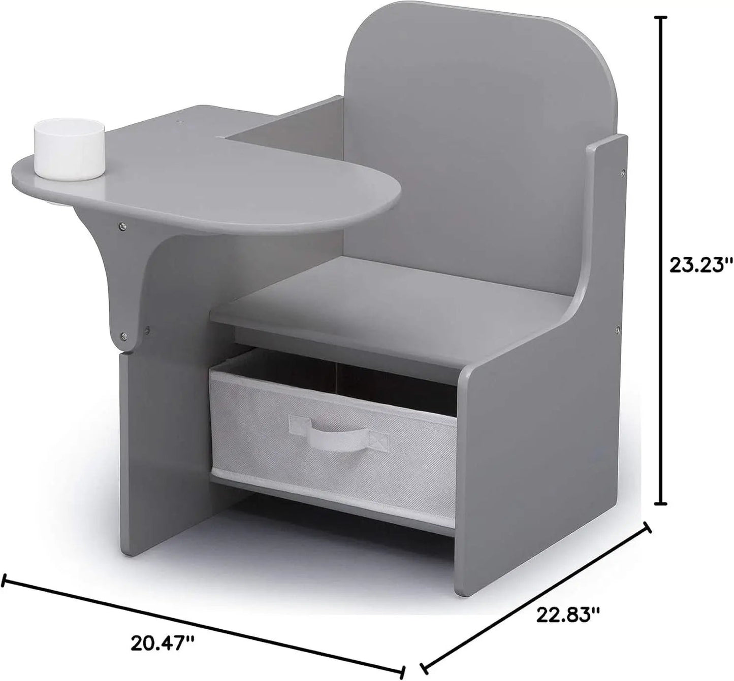 Mysize Chair Desk With Removable Cup Holder Grey Bin from PriceLows™