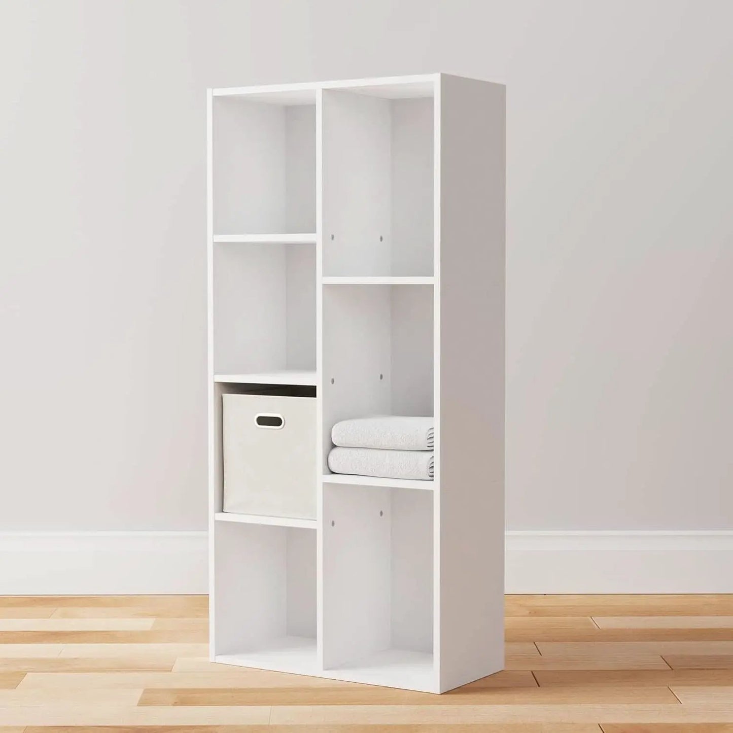 White 7 Cube Organizer Bookcase Storage Shelves Unit from PriceLows™