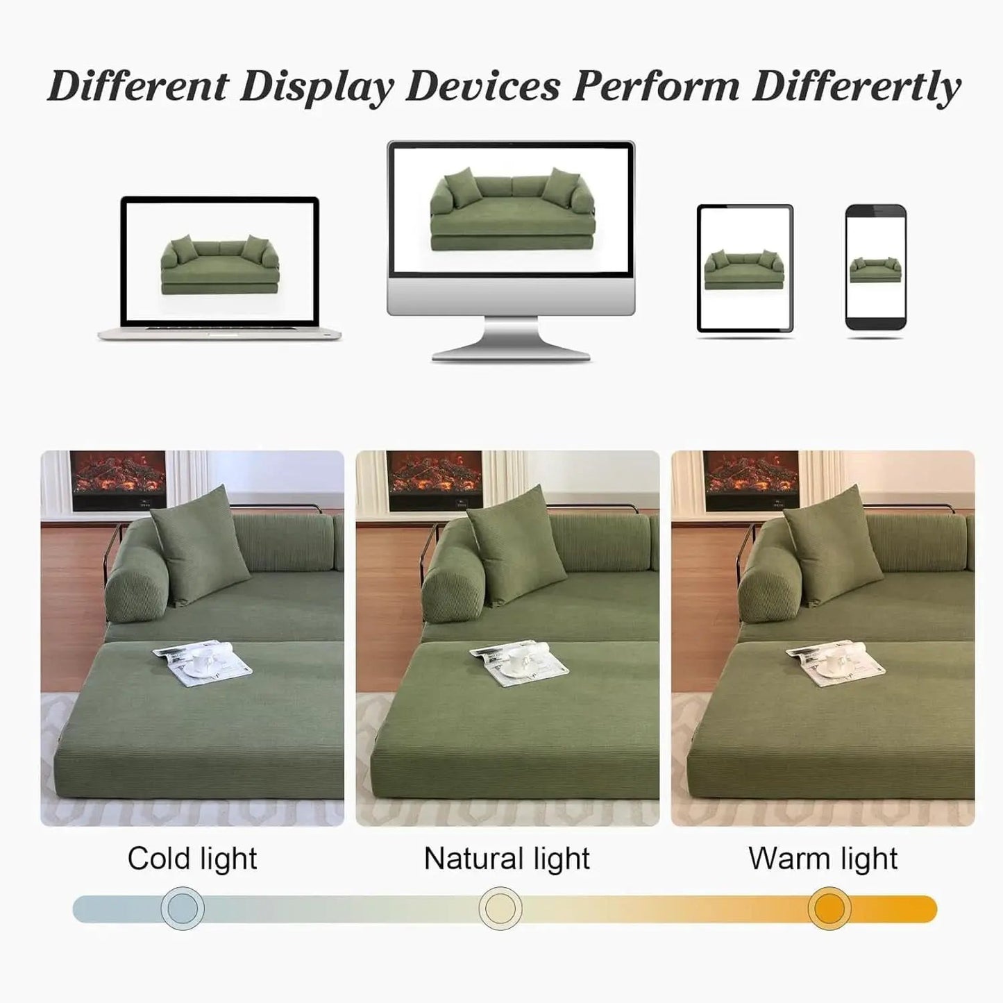 78.5 Inch Convertible Folding Sofa Bed with Versatility from PriceLows™