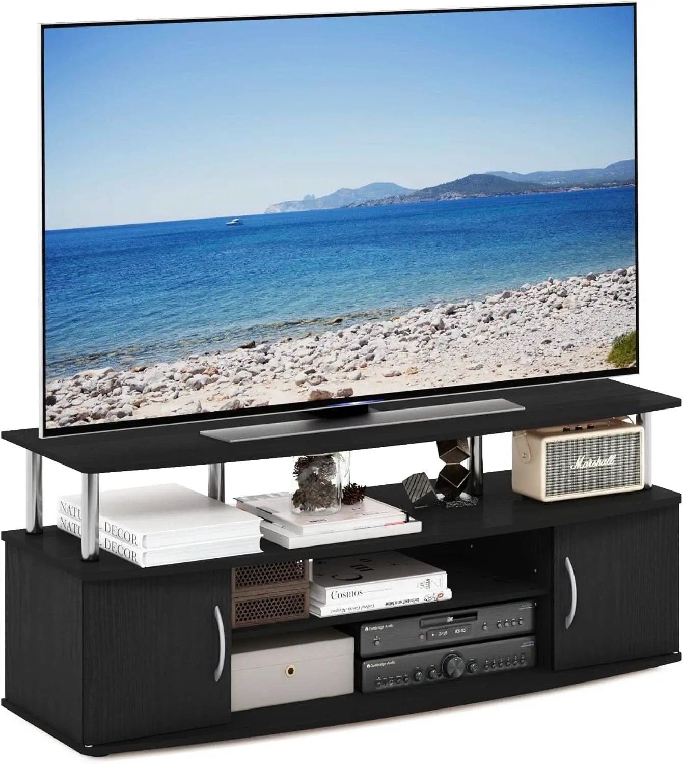 JAYA Entertainment Stand For 55 Inch TV Americano Chrome from PriceLows™