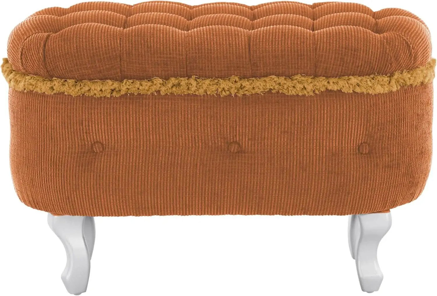 Orange Upholstered Storage Ottoman for Living Room from PriceLows™