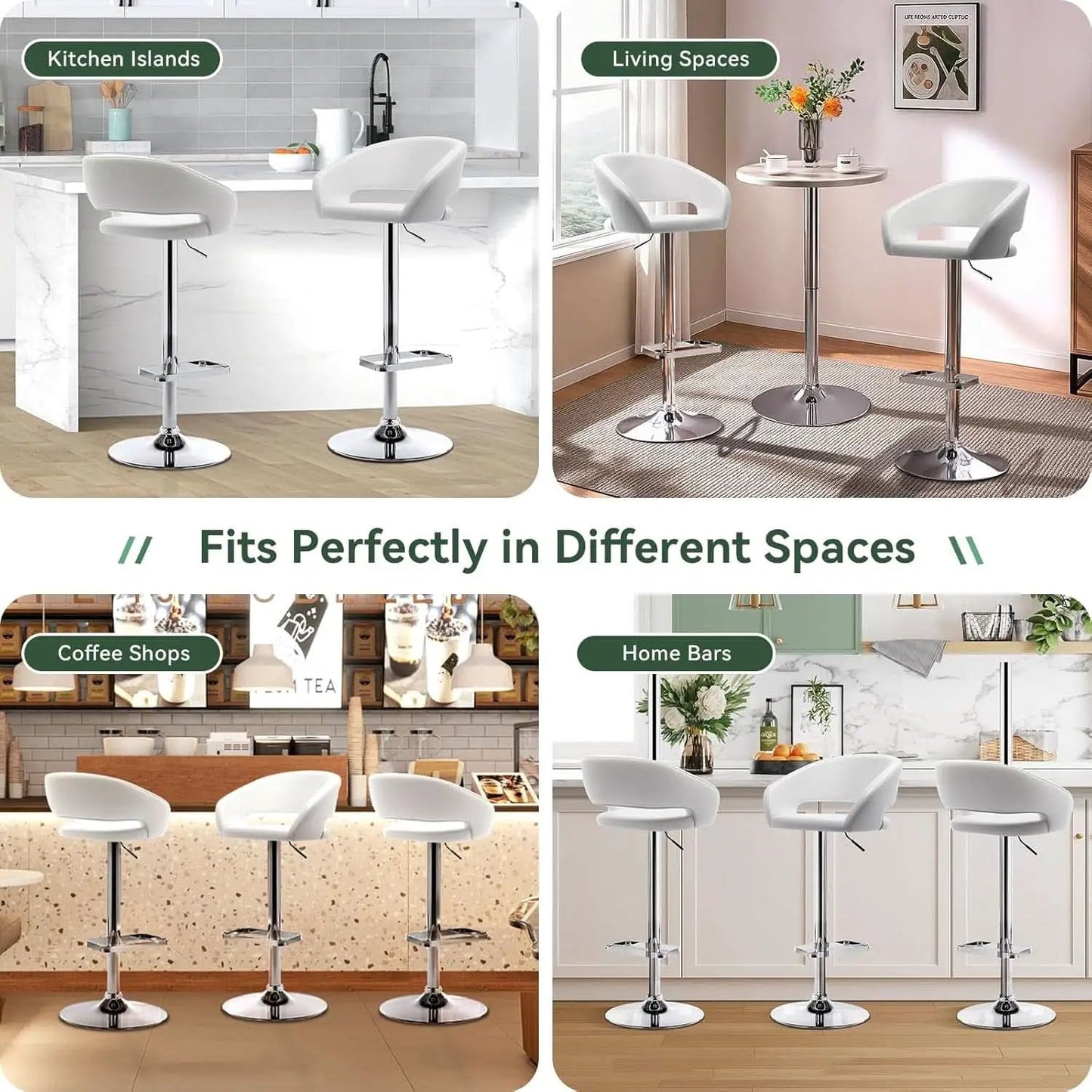 Adjustable Swivel Bar Stool with Arms and Footrest from PriceLows™
