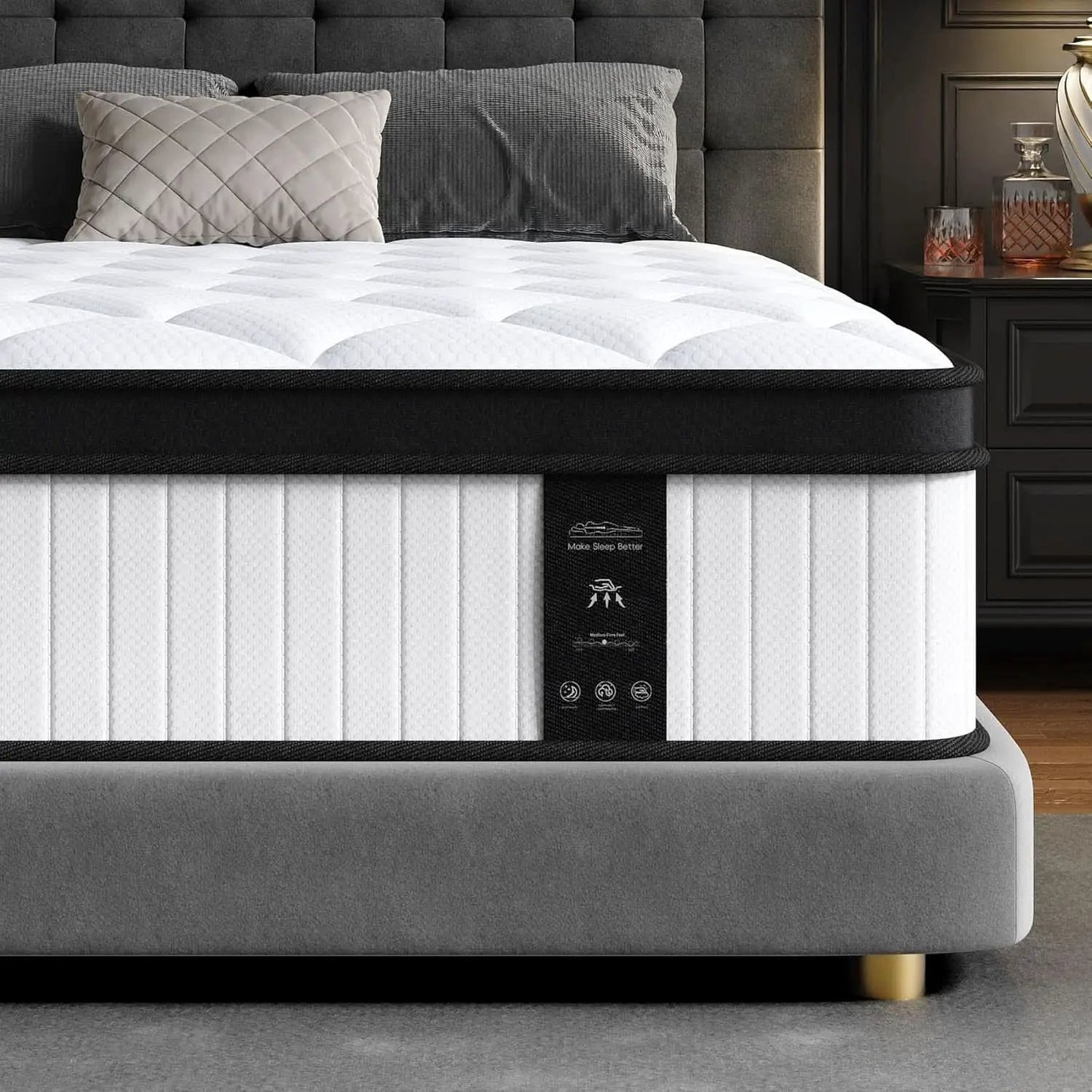 King Size Mattress With Pocket Springs Temperature Regulated from PriceLows™