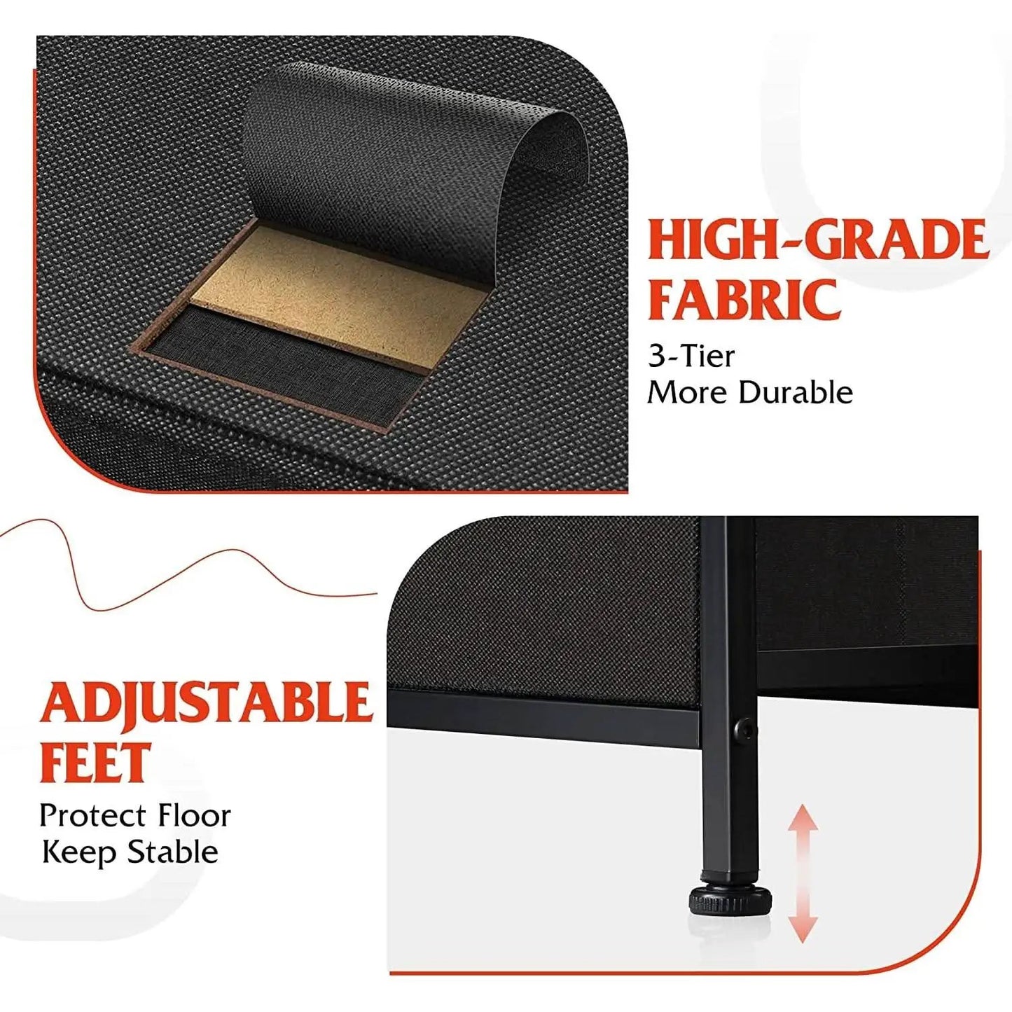Fabric Storage Tower 9 Drawer Unit Charcoal Black Bedroom from PriceLows™