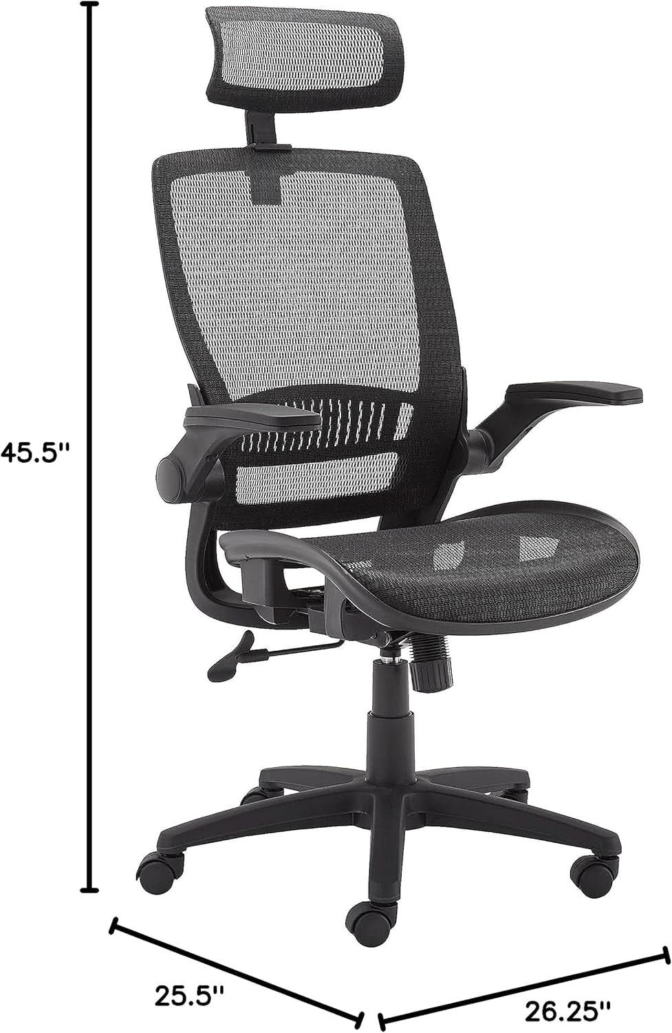 Ergonomic High Back Chair With Mesh Seat Flip Up Armrests from PriceLows™