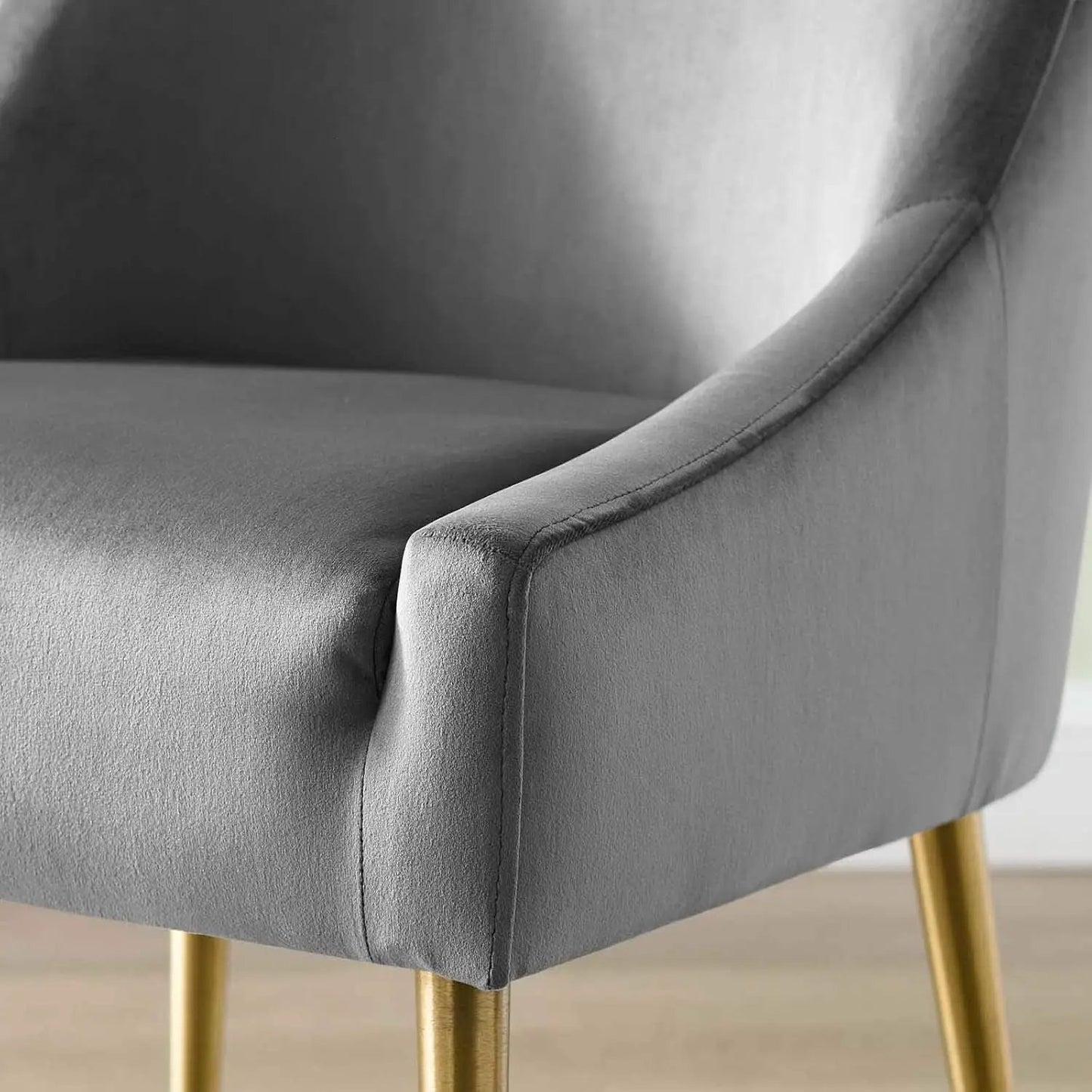 Discern Upholstered Performance Velvet Dining Chair Gray from PriceLows™