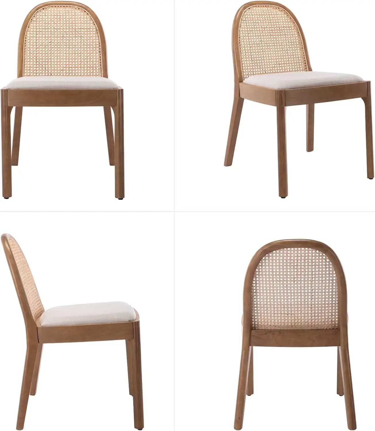 Beige Rattan Dining Chairs Featuring Contemporary Wood from PriceLows™