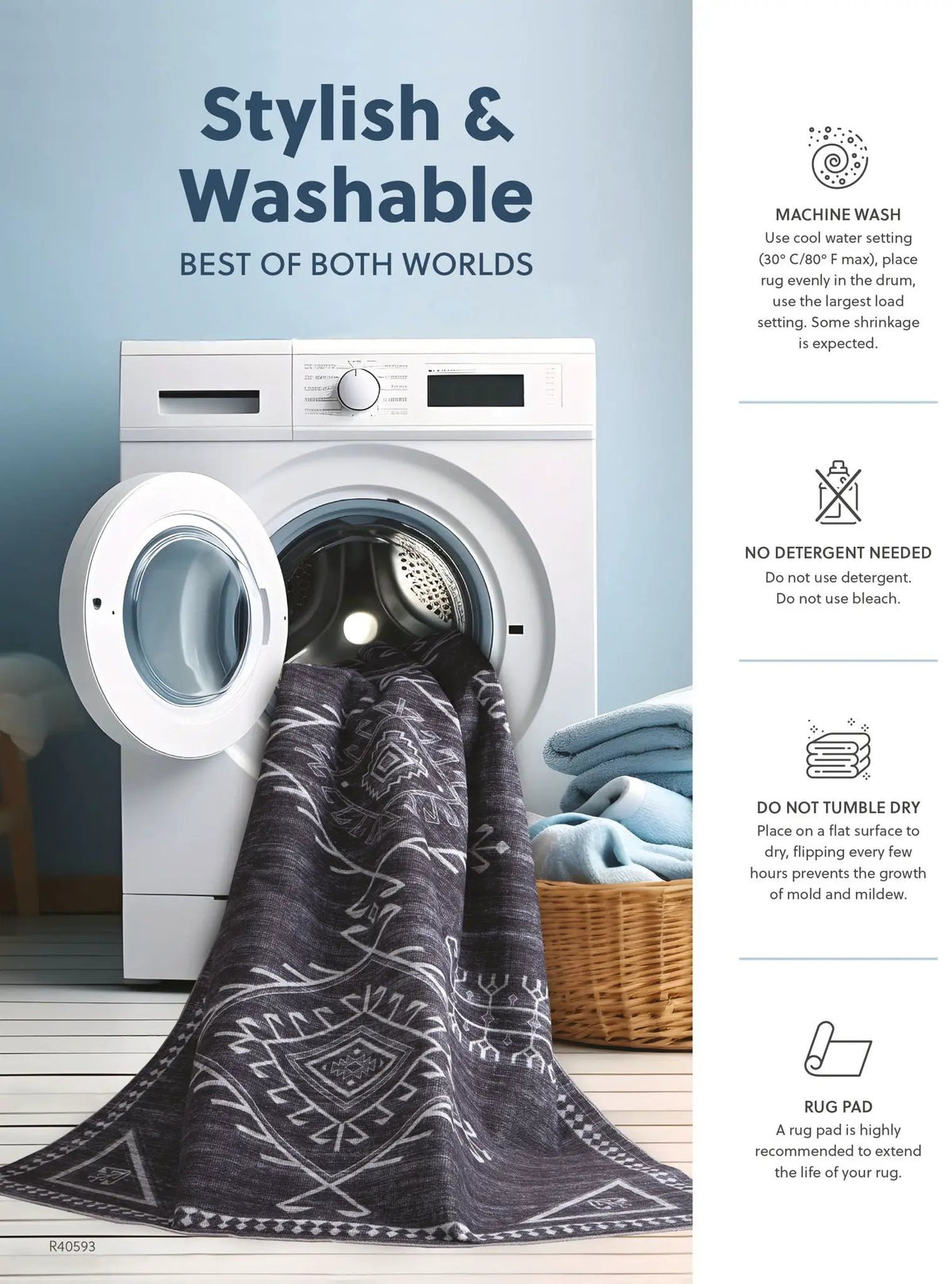 Anaben Washable Rug | Plush Underfoot | Woven For Durability | 95.75 x 119.25 Inch