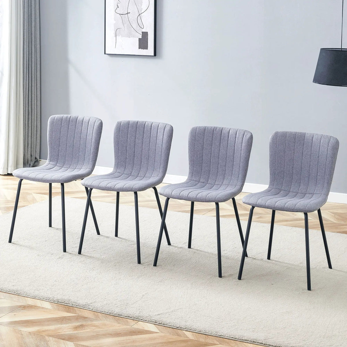 Dining Chairs | Minimalist Design | Integrated Backrest | Set Of 4