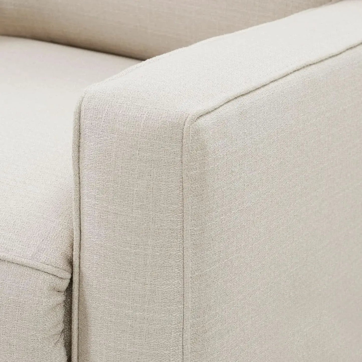 Beige Fabric Swivel Rocker Recliner Armchair DeepSeat from PriceLows™