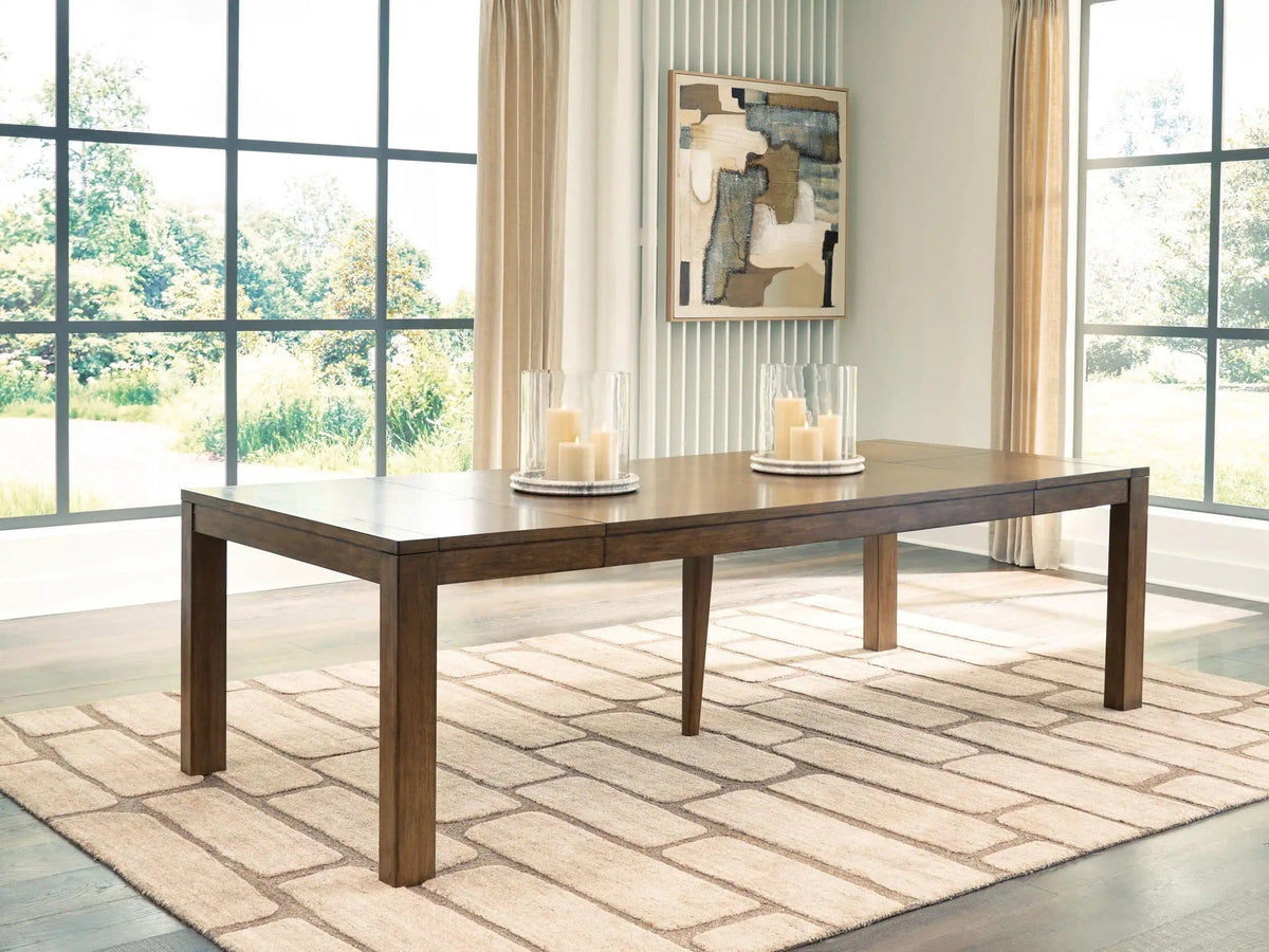 Marxmore Rectangular Dining Room Butterfly Extension Table | 45 x 106.25 x 30 in | Mdf & Veneer | Brown