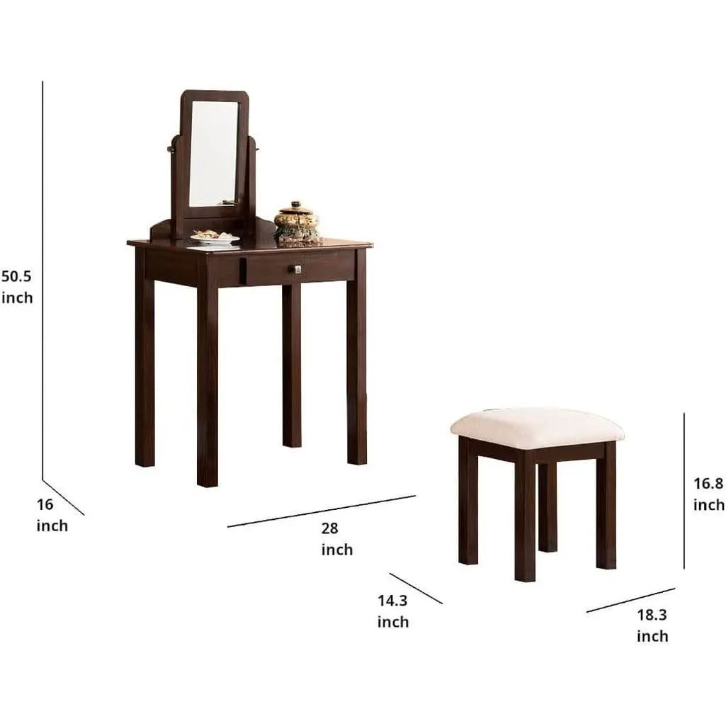 Espresso Transitional Vanity Set With Mirror For Home Use from PriceLows™