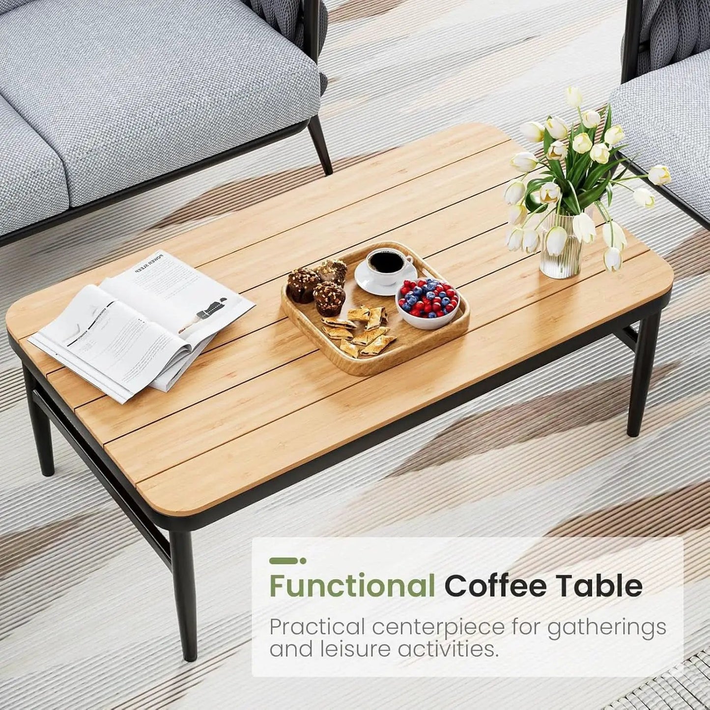 Stylish Outdoor Patio Furniture Set with Waterproof Cushions from PriceLows™