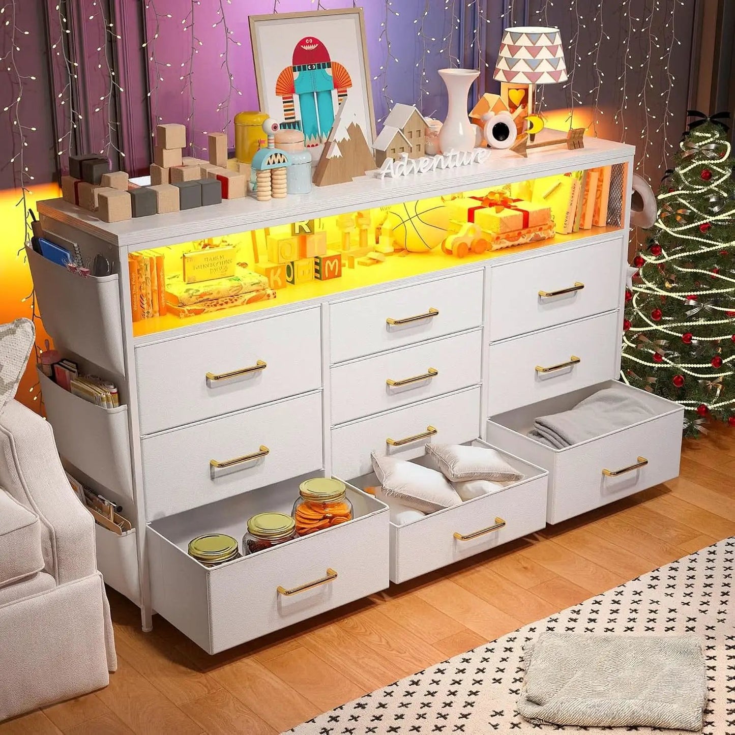 Sturdy Dresser TV Stand For 55 Inch TV With 10 Drawers from PriceLows™