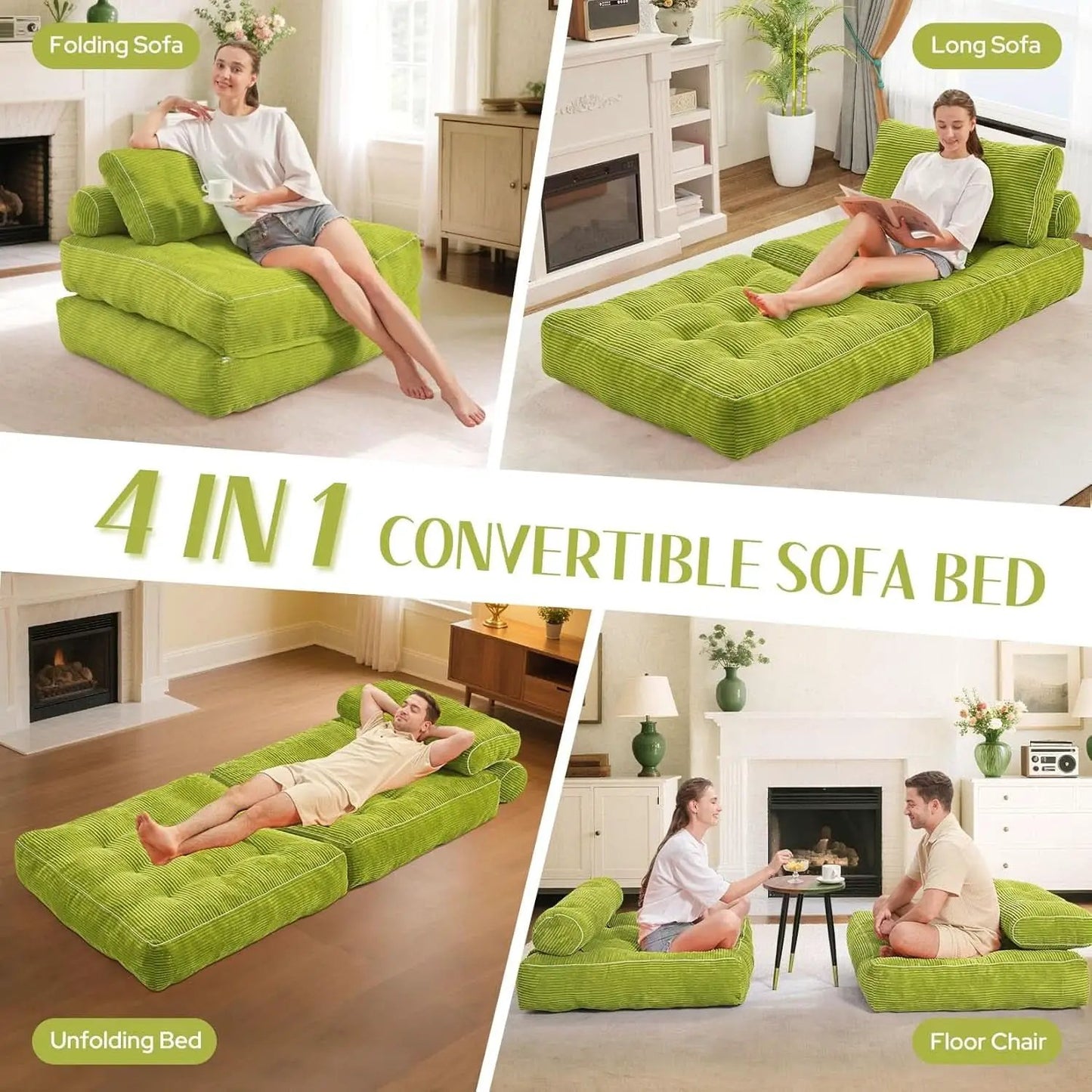 Emerald Convertible Sleeper Sofa Bed With Backrest from PriceLows™