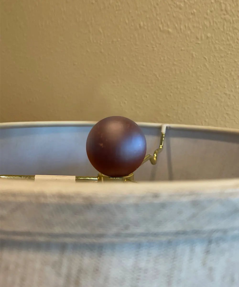 Lamp Finial | 1.5 Inch Height | 1/4-27 Thread | Walnut Ball