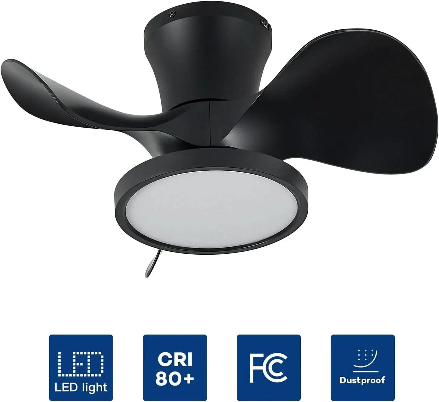 22-Inch Quiet Ceiling Fan With LED Light Remote Control from PriceLows™