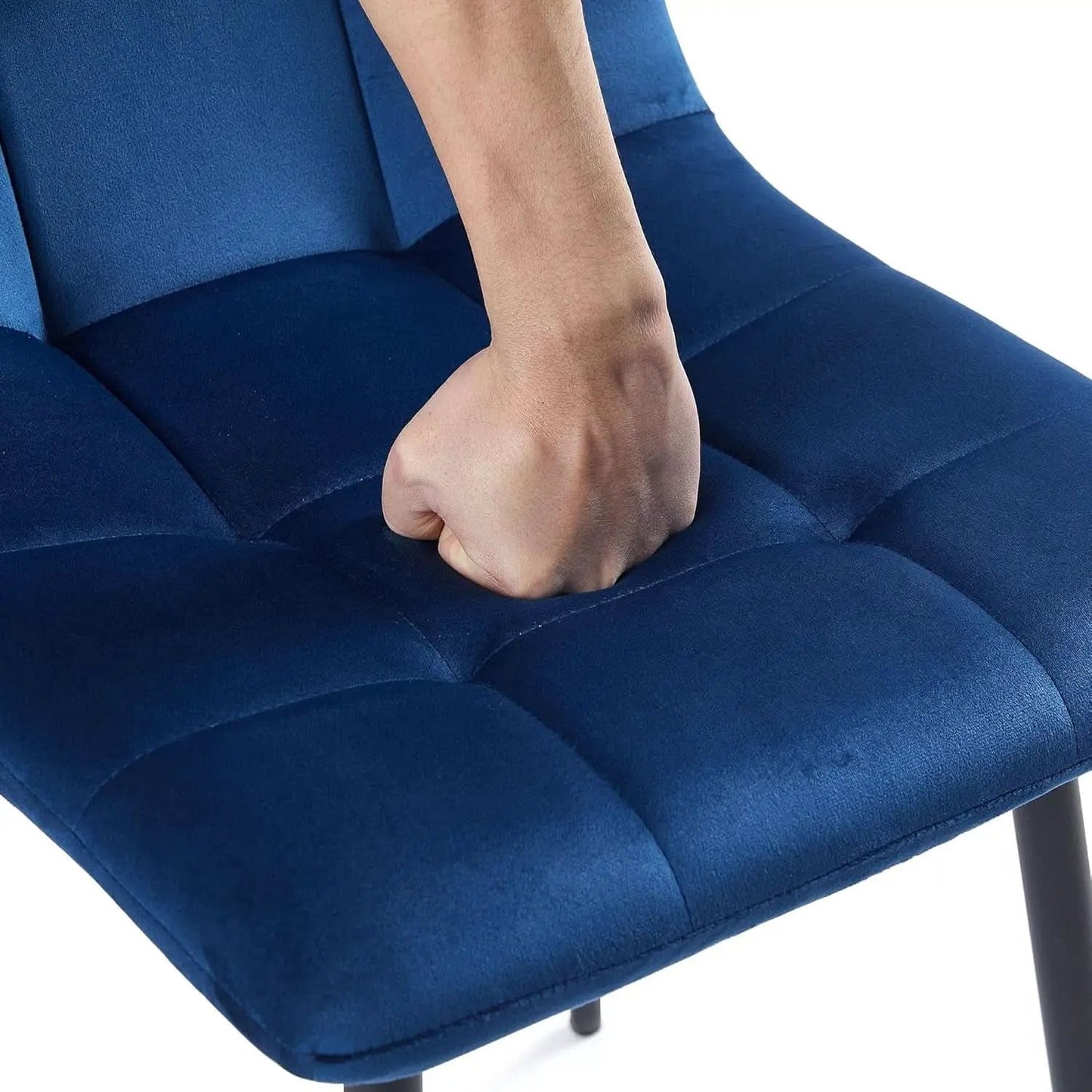 Navy Blue Velvet Dining Chairs Set of 4 Armless Tufted from PriceLows™