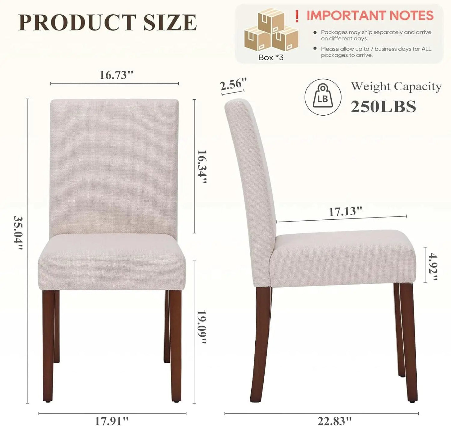 Beige Upholstered Parsons Dining Chairs Collection from PriceLows™