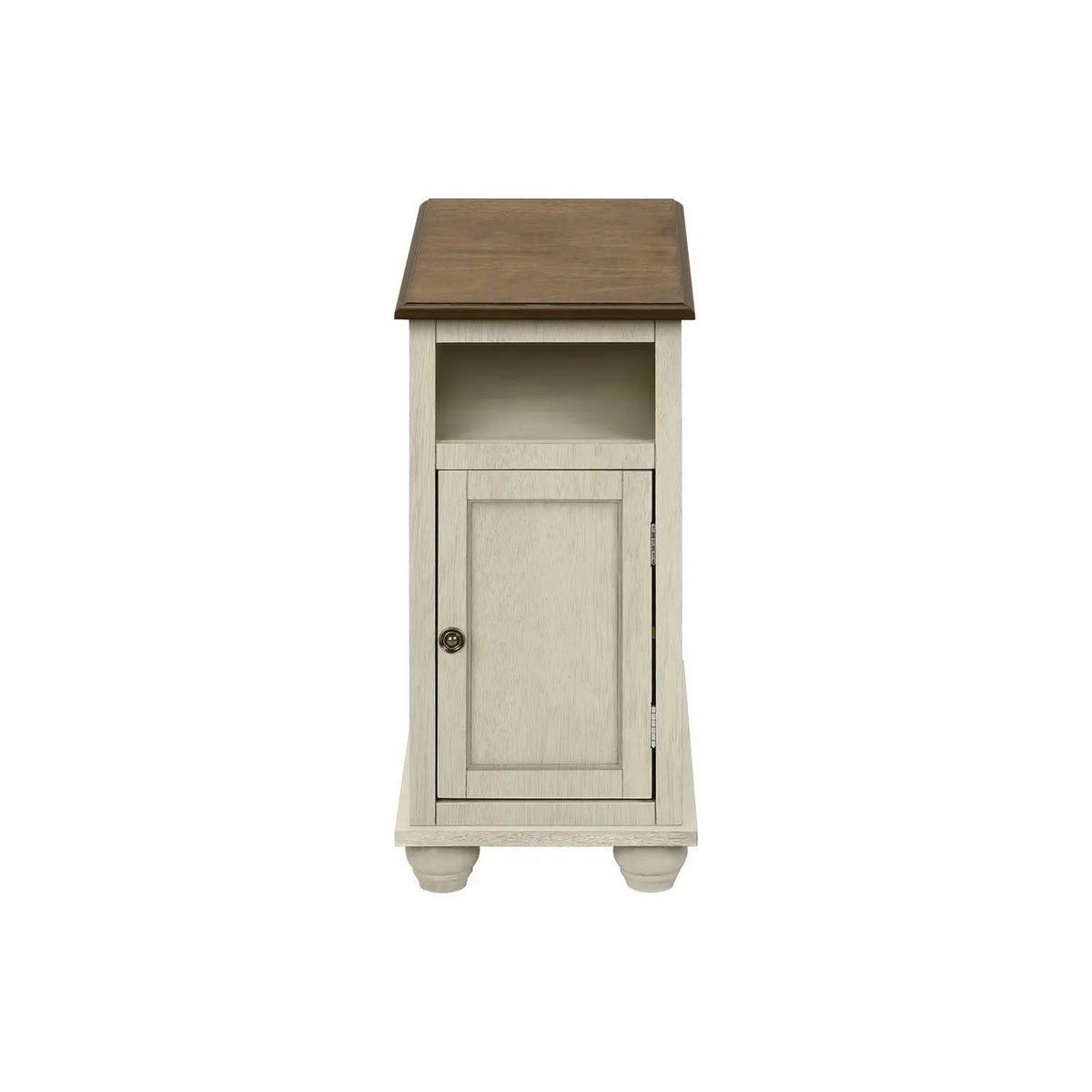 Accent End Table | Two-Tone Storage | Traditional | Beveled Top