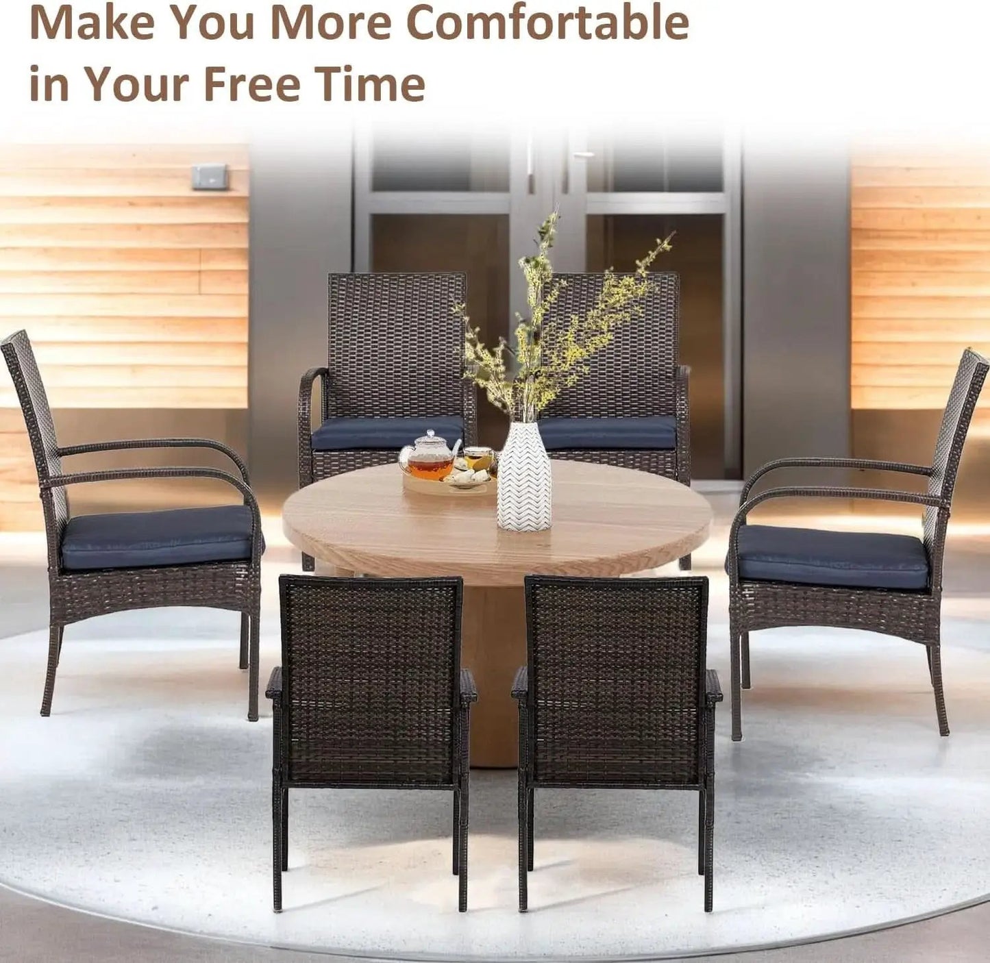 Outdoor Wicker Chair Set with Cushions for Patios from PriceLows™